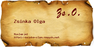 Zsinka Olga névjegykártya